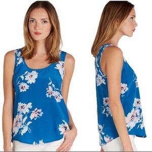 Joie blue silk floral tank top